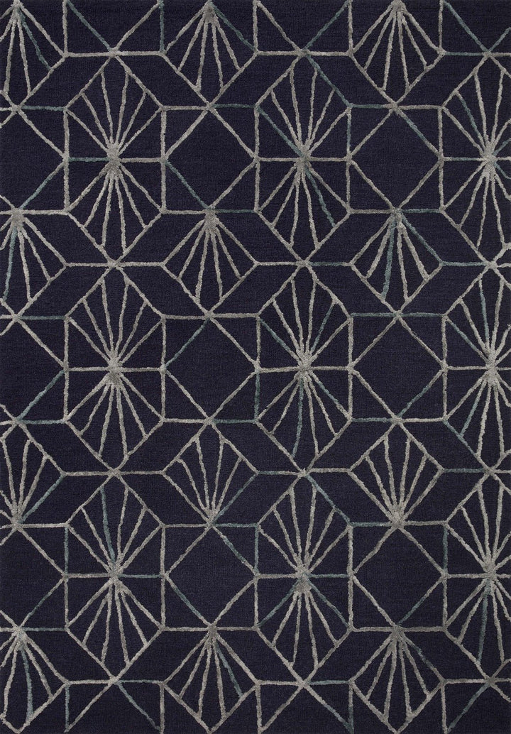 VERVE 04 WOOL + VISCOSE RUG: NAVY, OCEAN