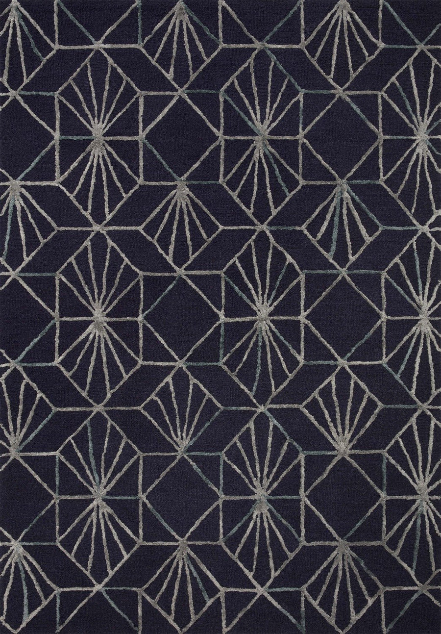 VERVE 04 WOOL + VISCOSE RUG: NAVY, OCEAN