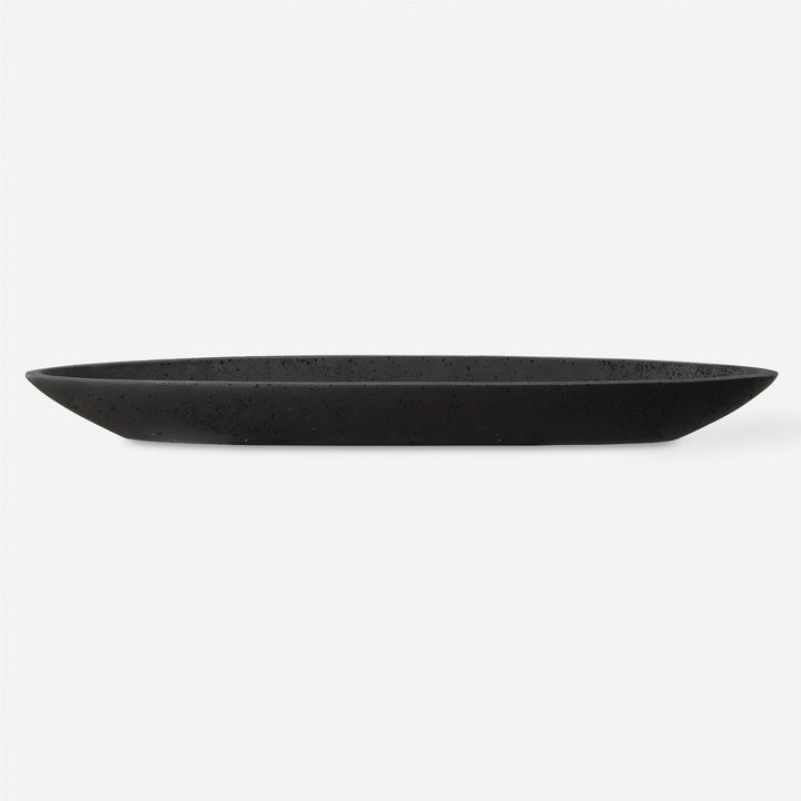 VESSEL CAST BLACK CANOE BOWL