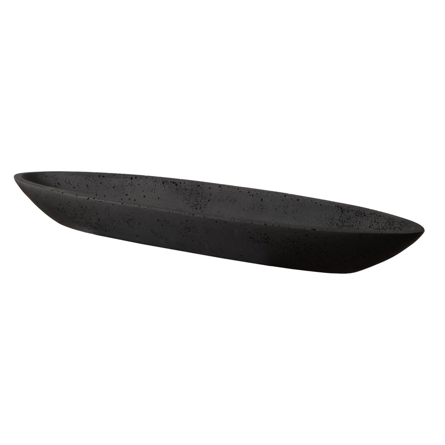 VESSEL CAST BLACK CANOE BOWL