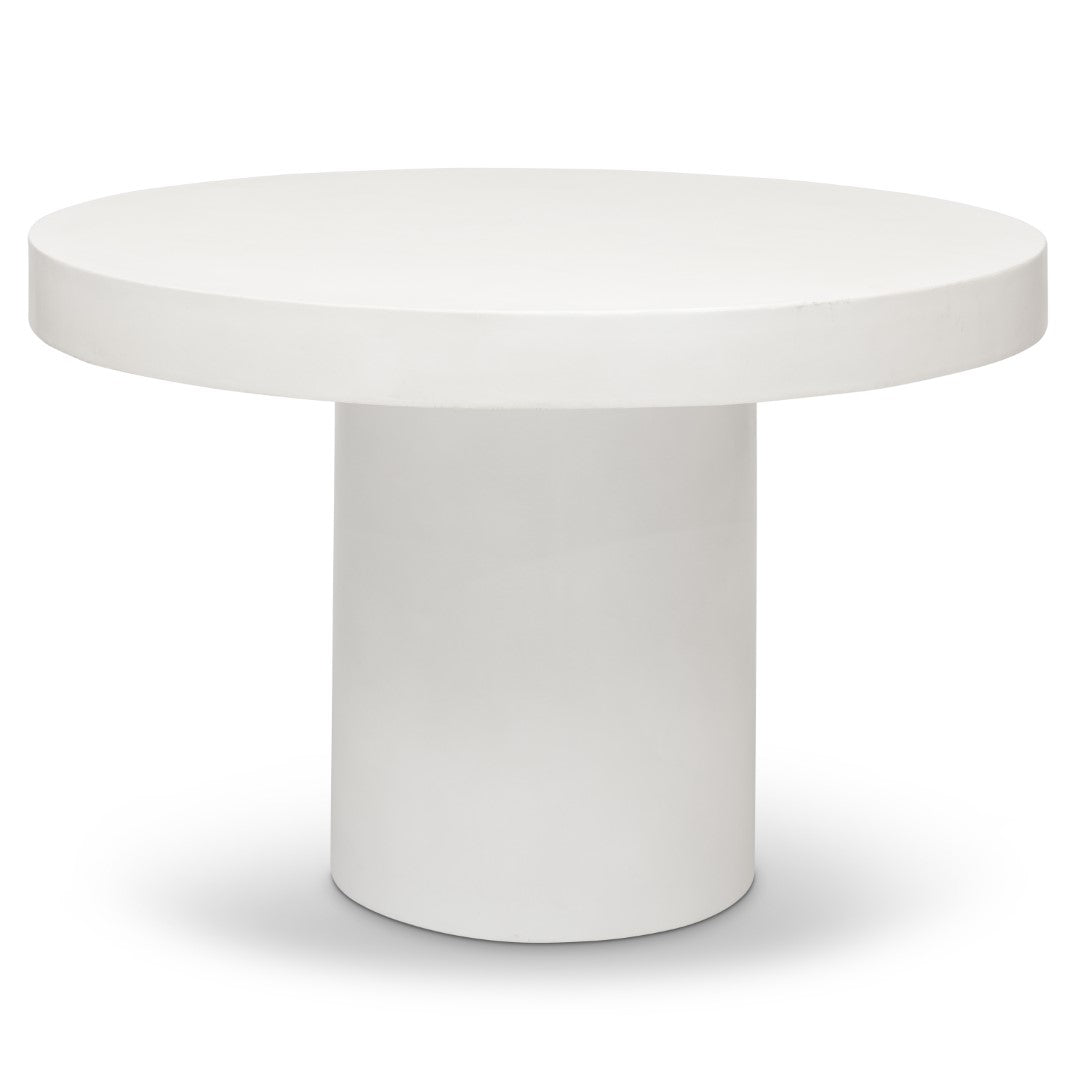 47'' ROUND CONCRETE DINING TABLE WHITE