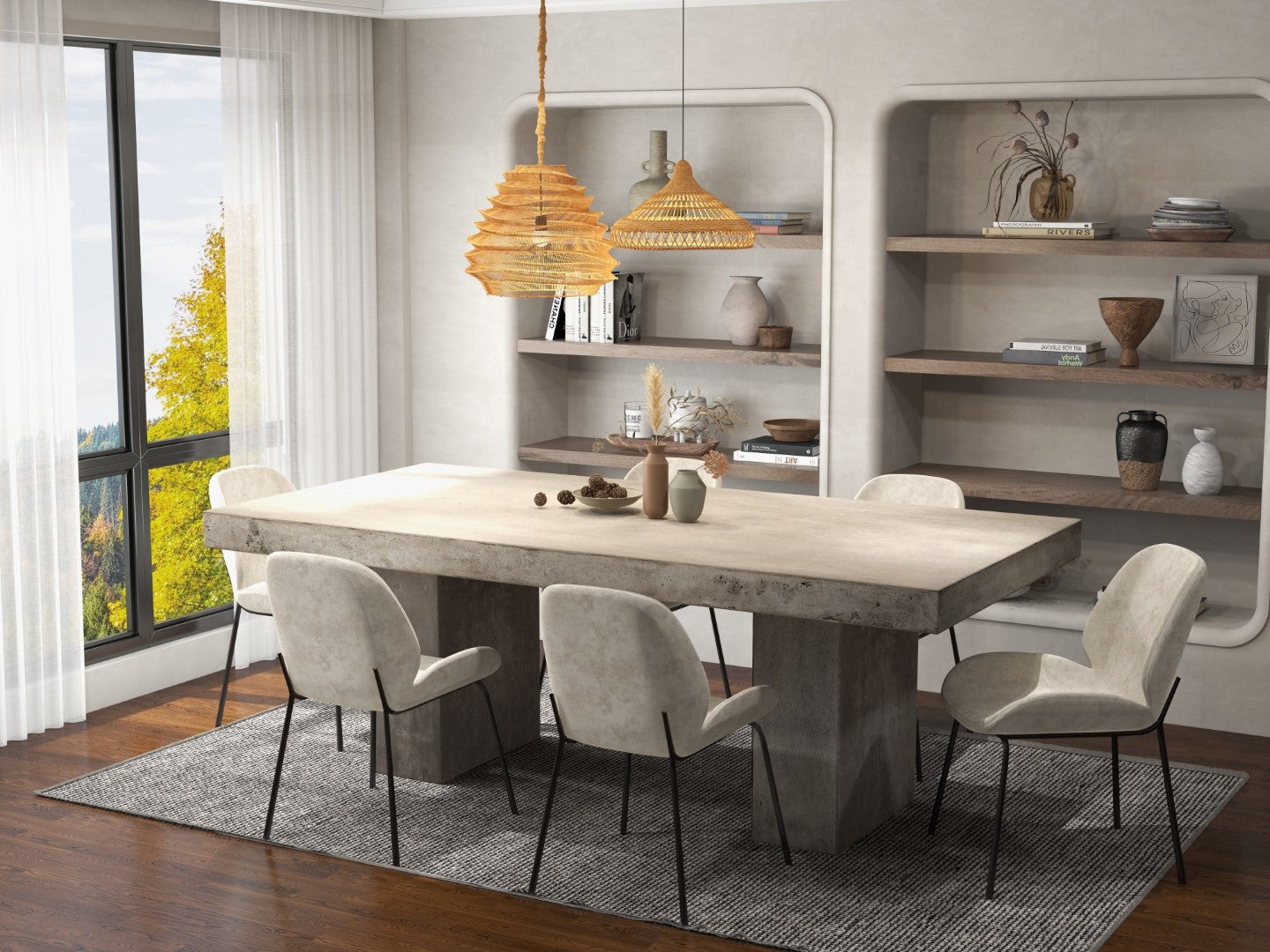 Concrete dining on sale room table