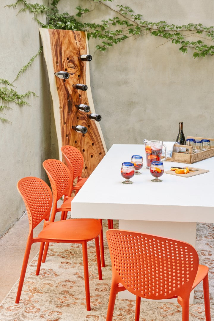 7' IVORY WHITE CONCRETE SLAB DINING TABLE