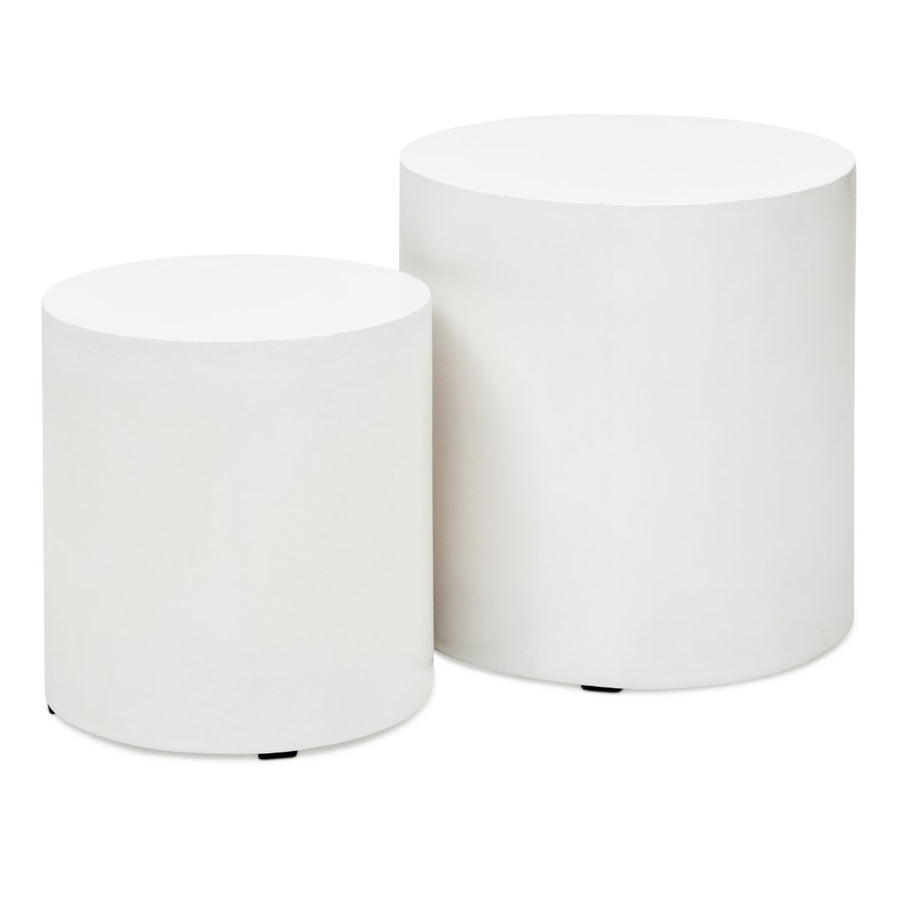 CONCRETE PEDESTAL TABLES | SET OF 2