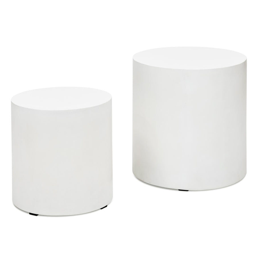 CONCRETE PEDESTAL TABLES | SET OF 2DARK GRAYIVORYVGS - UNA - PED