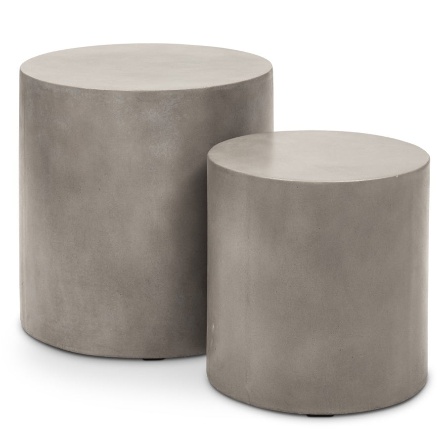 CONCRETE PEDESTAL TABLES | SET OF 2