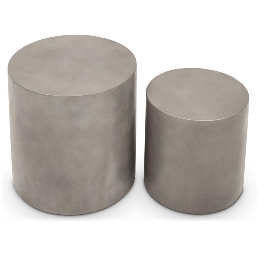 CONCRETE PEDESTAL TABLES | SET OF 2DARK GRAYIVORYVGS - UNA - PED