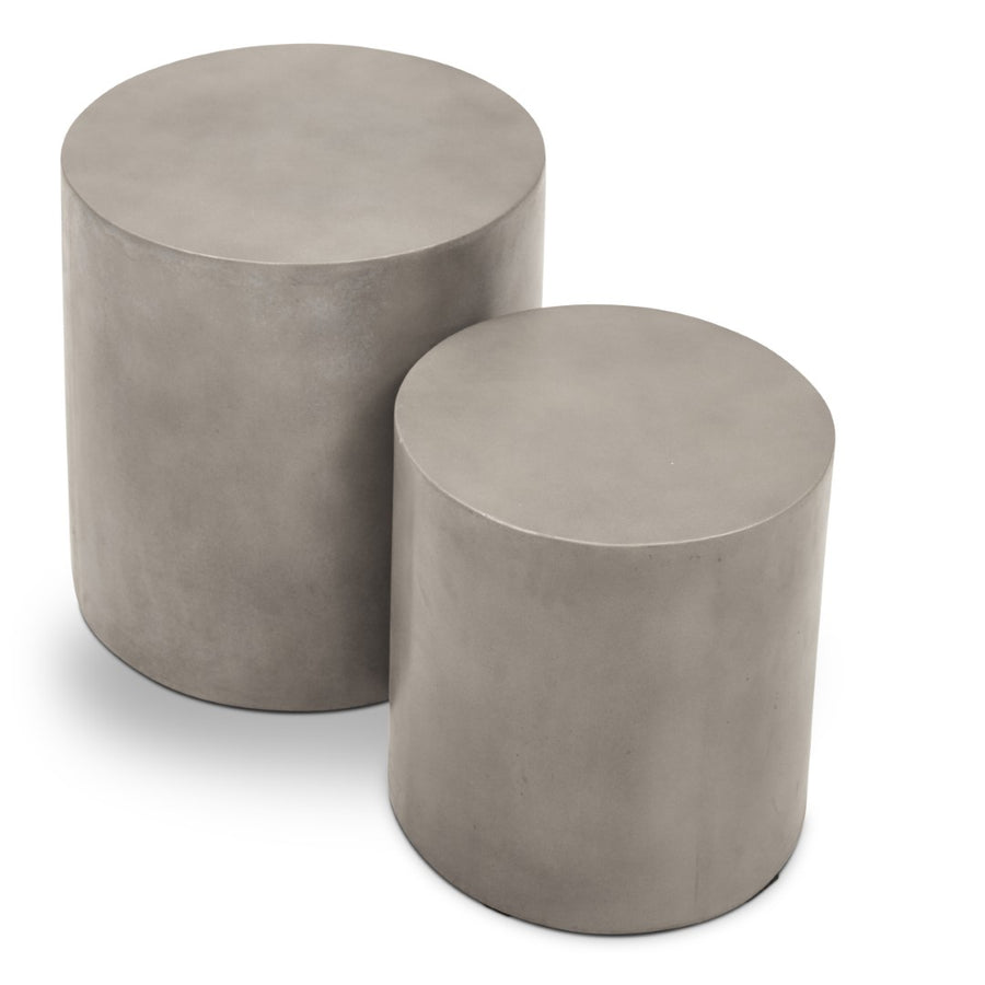 CONCRETE PEDESTAL TABLES | SET OF 2DARK GRAYIVORYVGS - UNA - PED