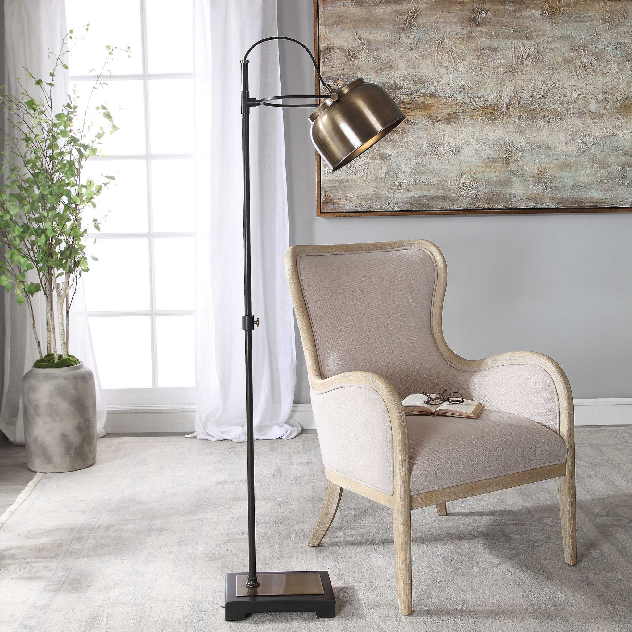 VINTAGE BRASS INDUSTRIAL FLOOR LAMP ShopDesignTap