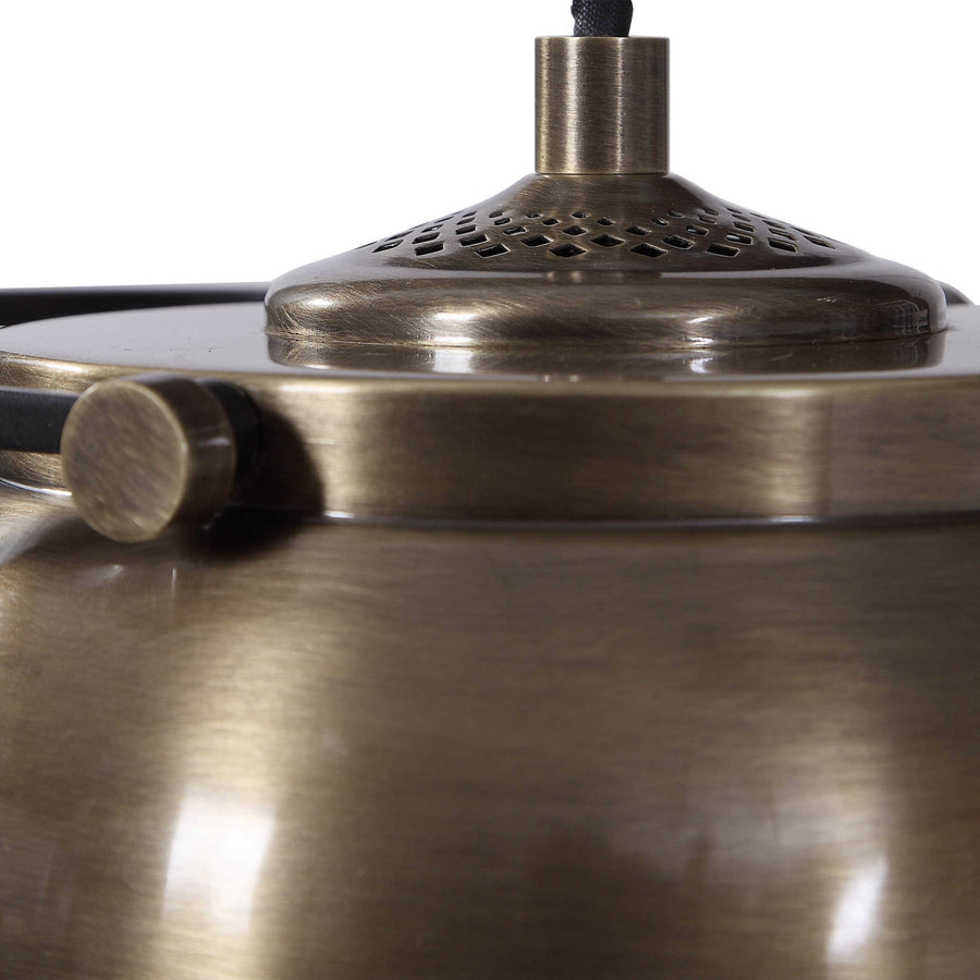VINTAGE BRASS INDUSTRIAL FLOOR LAMP