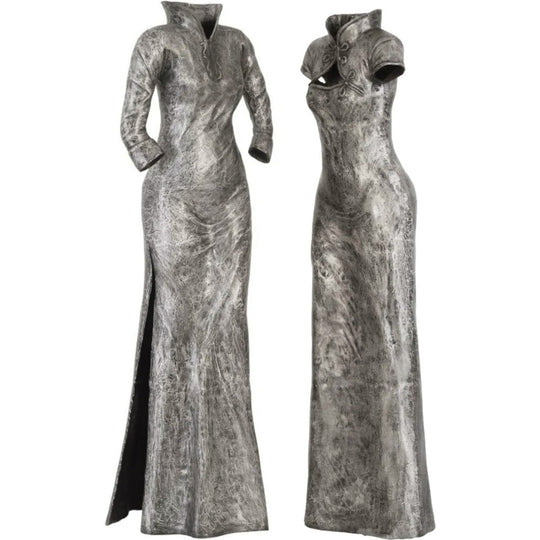 VINTAGE SILVER DRESS FLOOR SCULPTURES