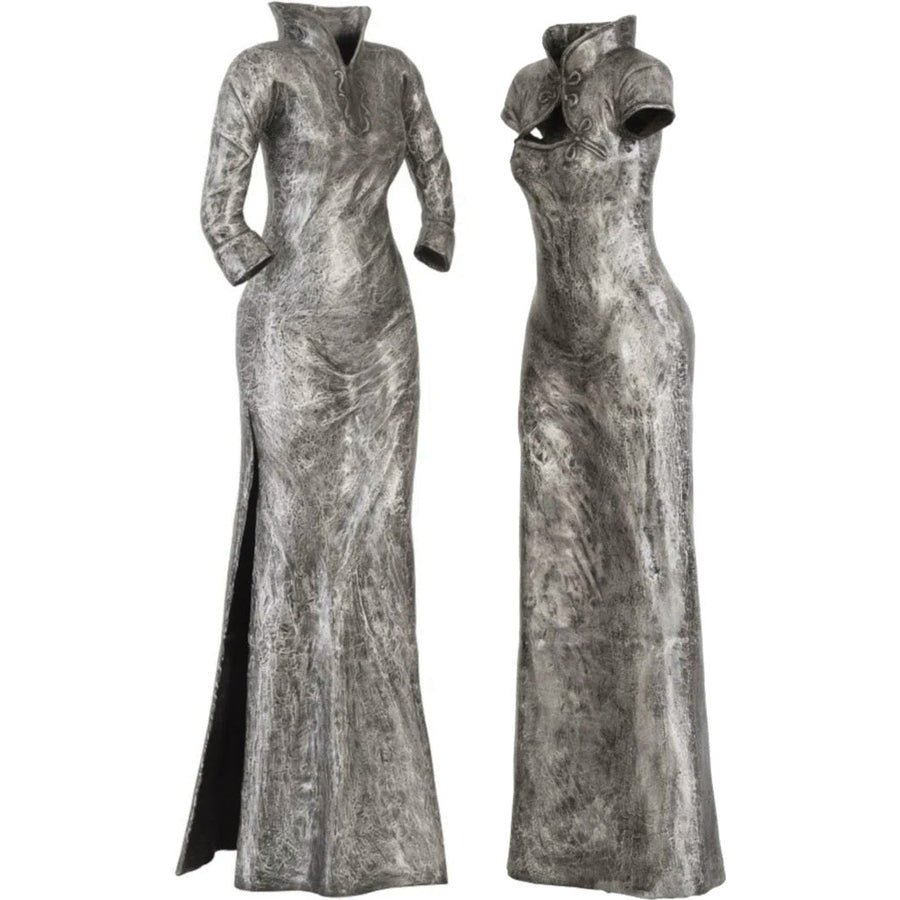 VINTAGE SILVER DRESS FLOOR SCULPTURES