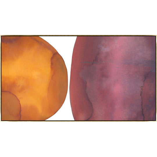 "VIOLET AND CORAL SHAPES" CANVAS ART