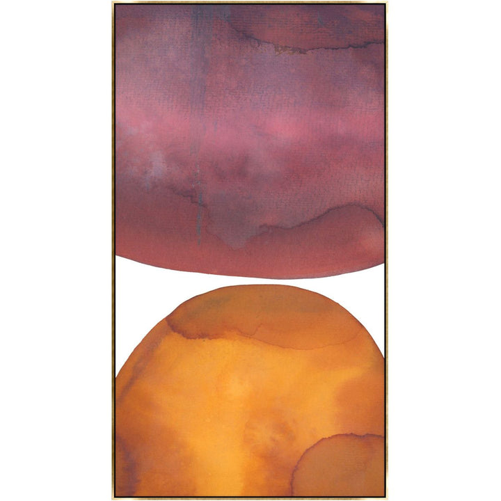 "VIOLET AND CORAL SHAPES" CANVAS ART