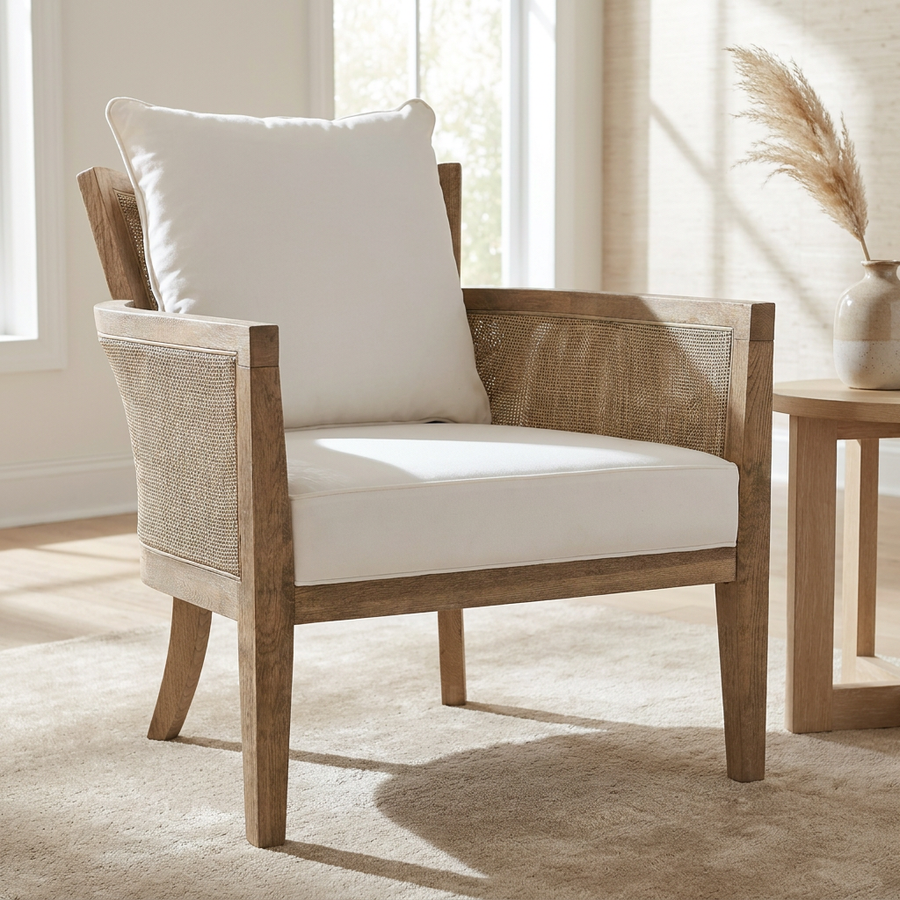 LAUREL NATURAL OAK + CANE ARMCHAIR
