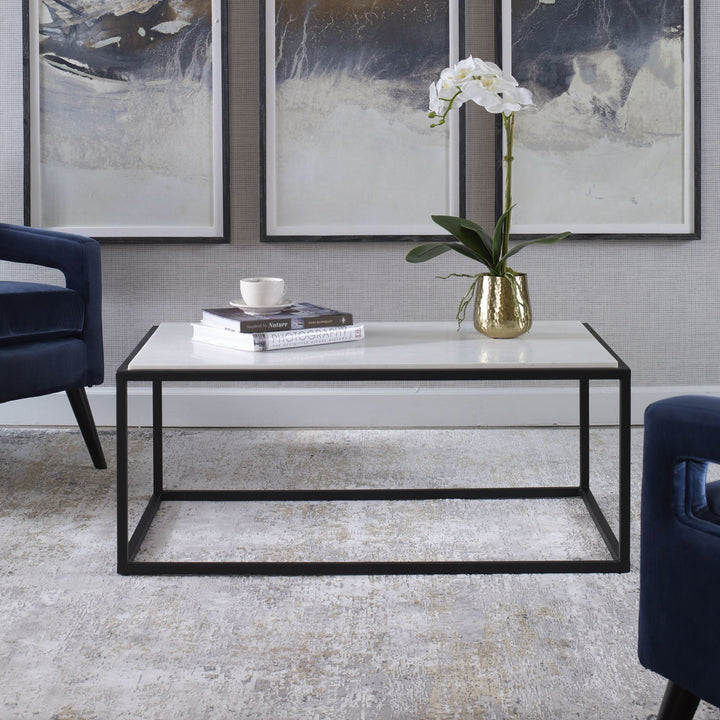 VOLA WHITE MARBLE TOP COFFEE TABLE