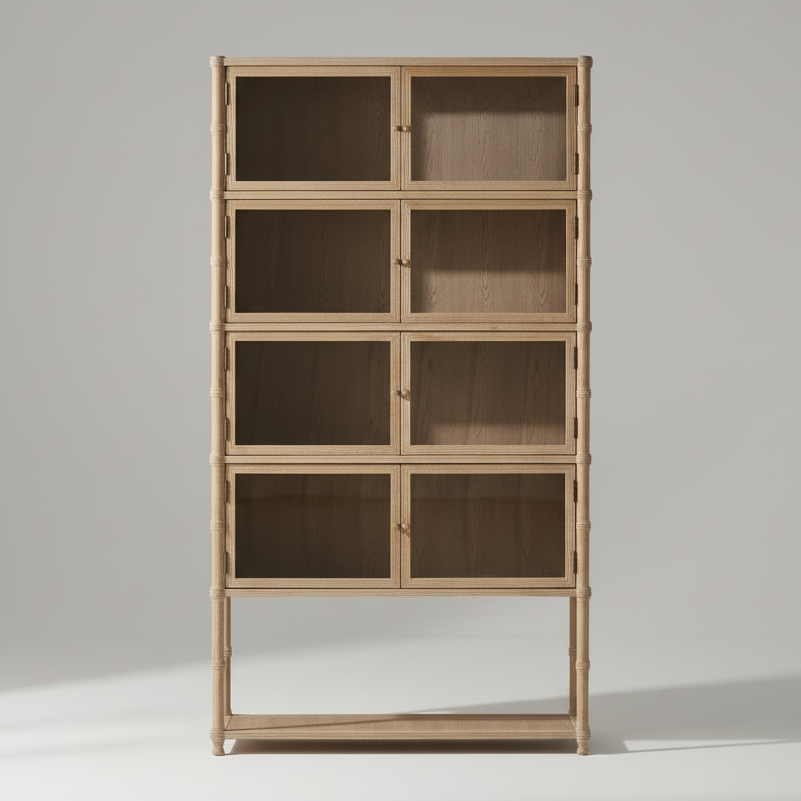 LIVIA LIGHT OAK DISPLAY CABINET