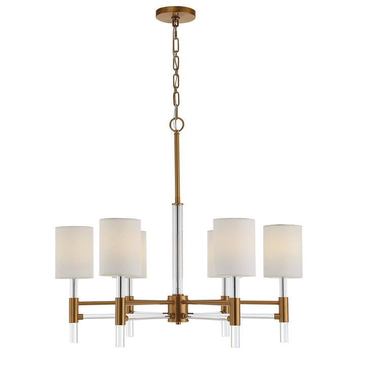 WELKIN BRASS + ACRYLIC 6 LIGHT CHANDELIER