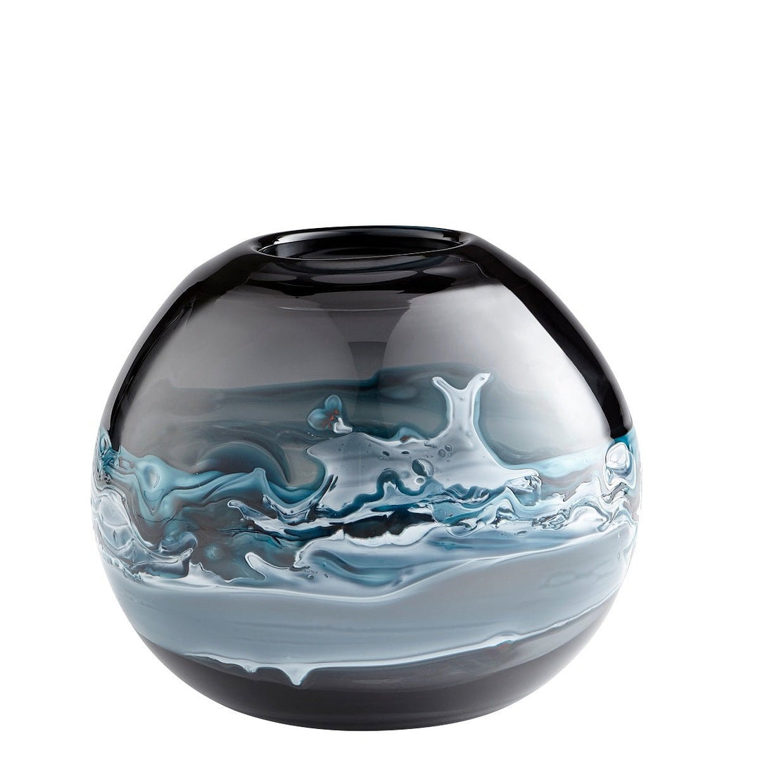 WHIRLPOOL BLUE GLASS VASE