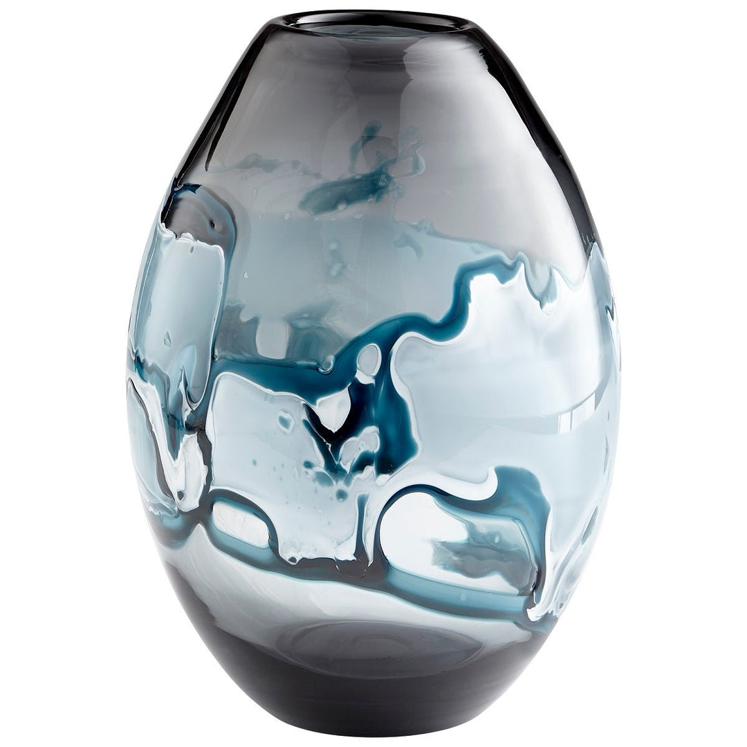 WHIRLPOOL BLUE GLASS VASE