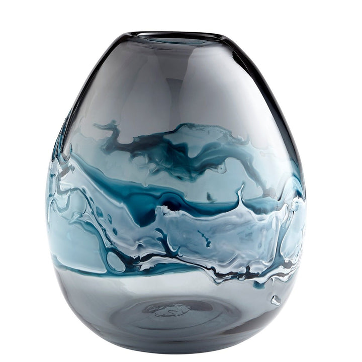 WHIRLPOOL BLUE GLASS VASE