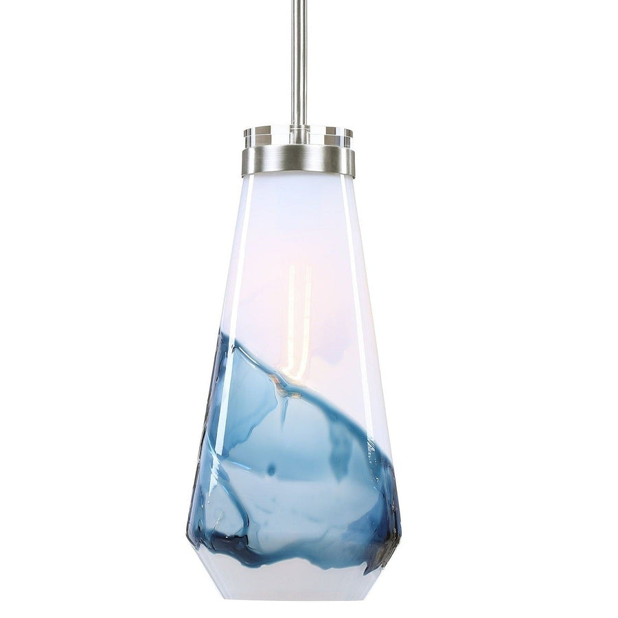 WINDSWEPT BLUE + WHITE GLASS PENDANT