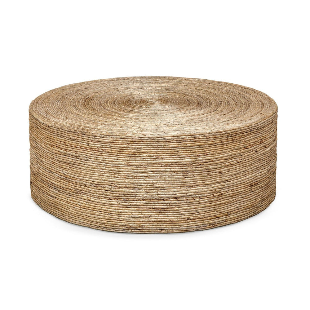 WOVEN BANANA LEAF ROUND COFFEE TABLE