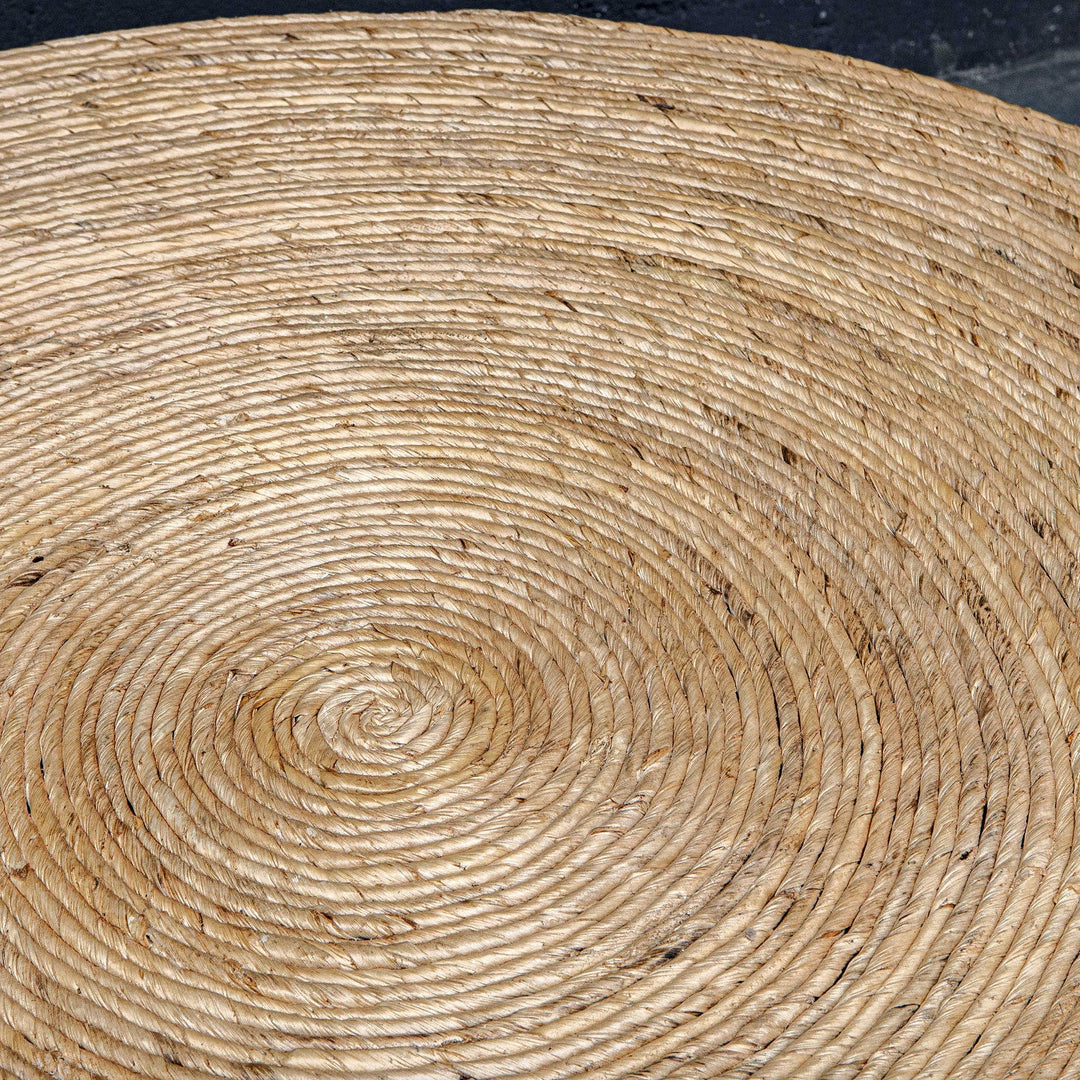 WOVEN BANANA LEAF ROUND COFFEE TABLE