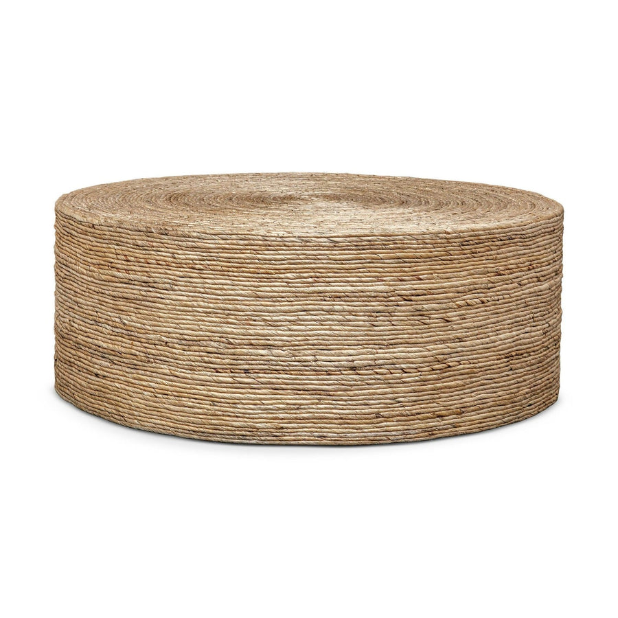 WOVEN BANANA LEAF ROUND COFFEE TABLE