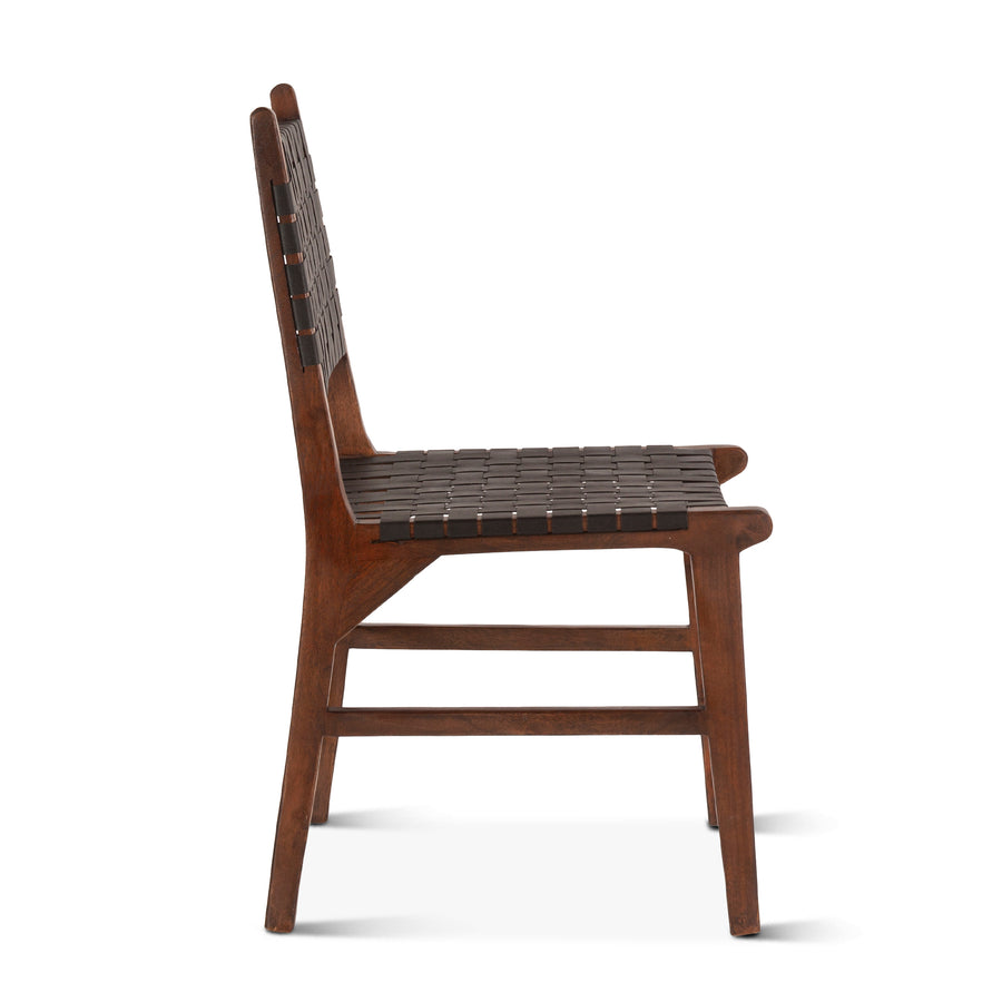 LISBON WOVEN LEATHER DINING CHAIRS | SET OF 2