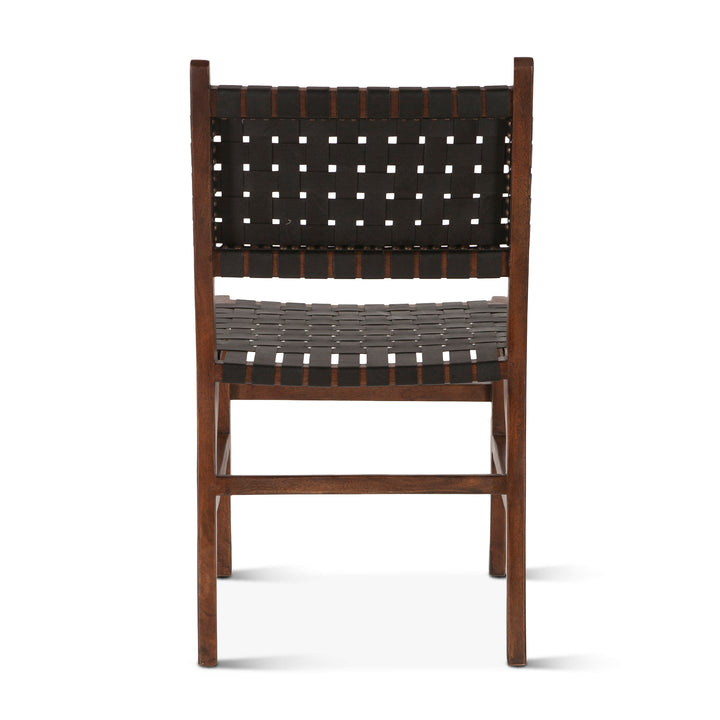 LISBON WOVEN LEATHER DINING CHAIRS | SET OF 2