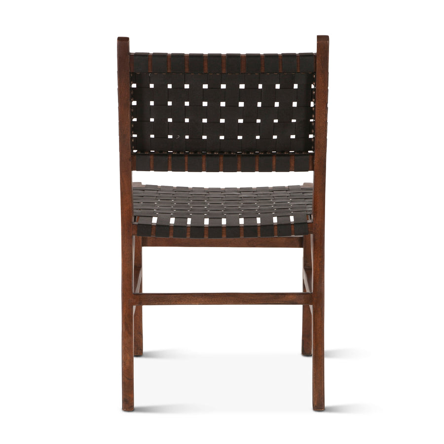 LISBON WOVEN LEATHER DINING CHAIRS | SET OF 2