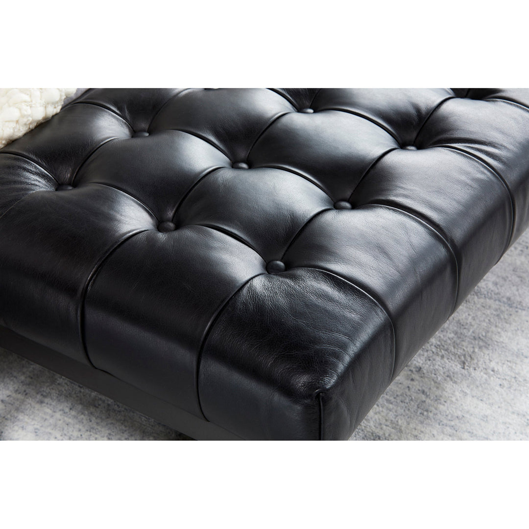 WYATT BLACK LEATHER BEDROOM BENCH