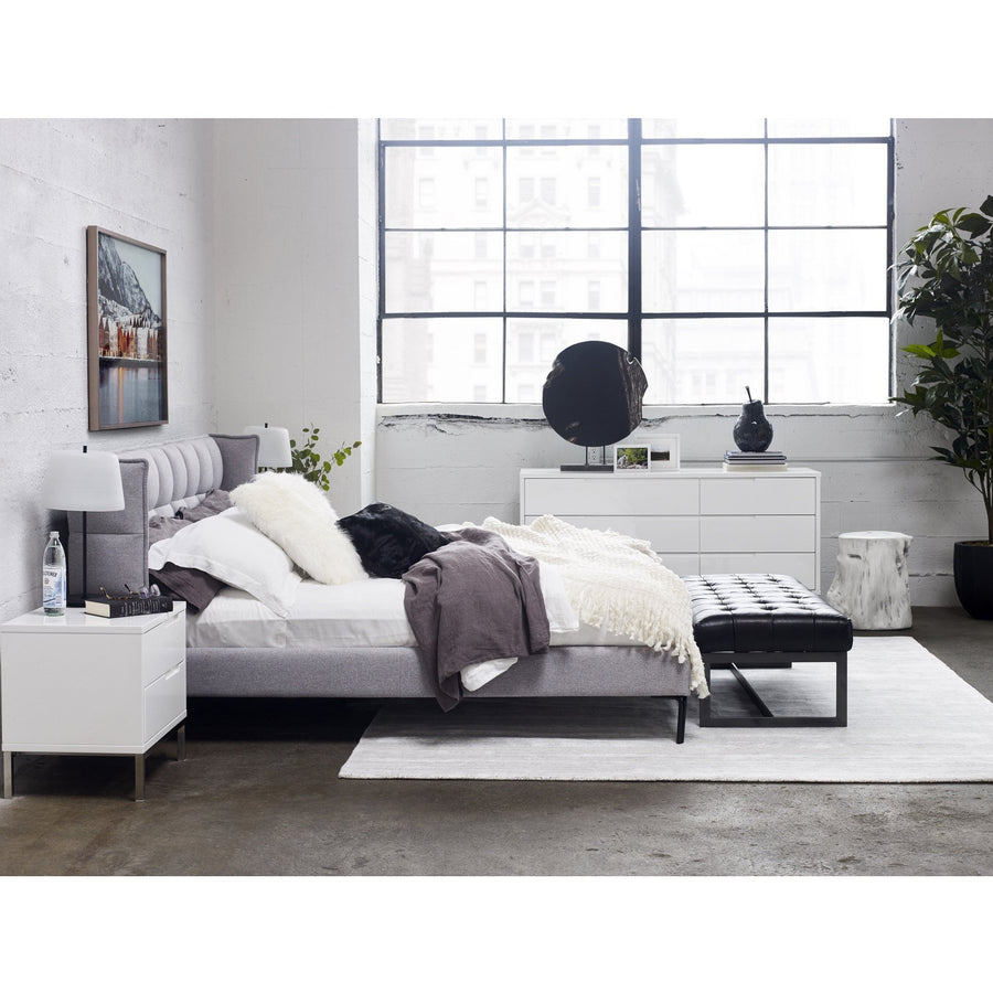 WYATT BLACK LEATHER BEDROOM BENCH