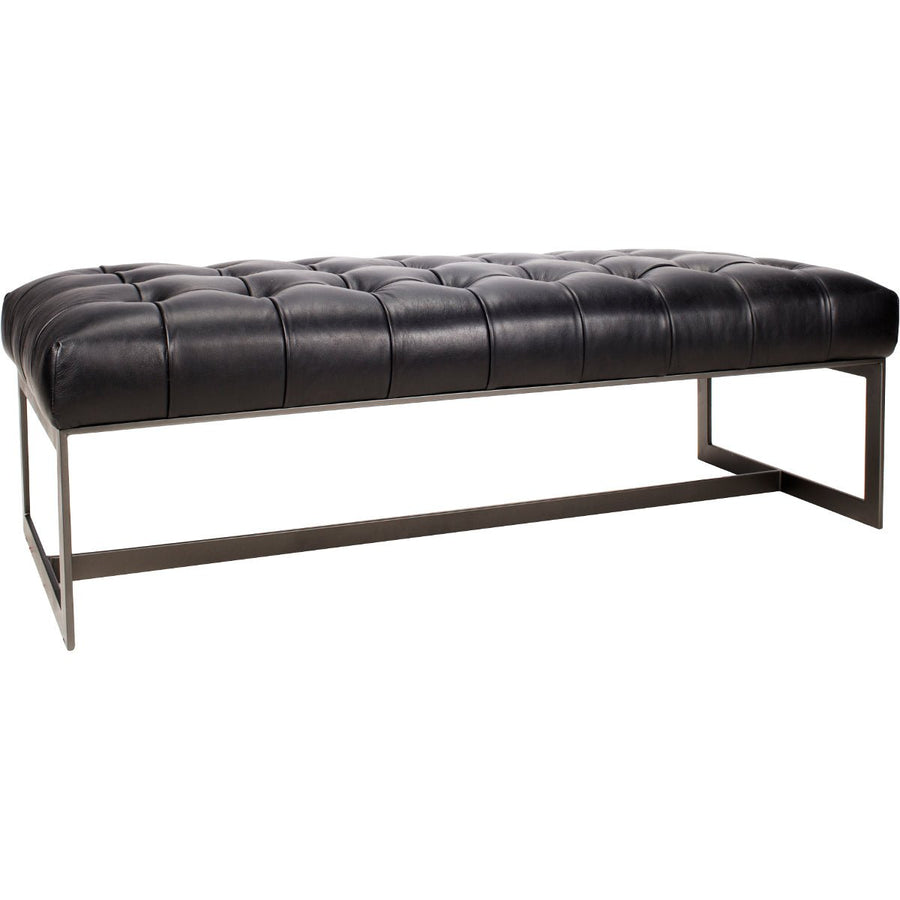 WYATT BLACK LEATHER BEDROOM BENCH