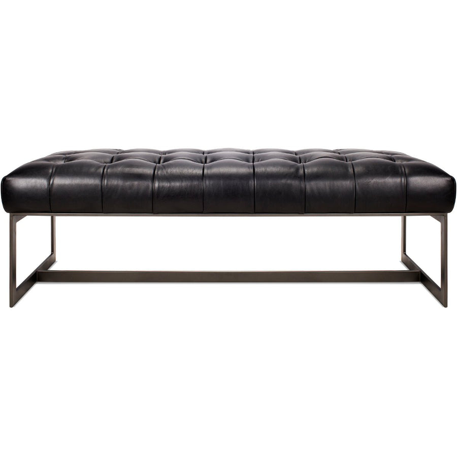 WYATT BLACK LEATHER BEDROOM BENCH