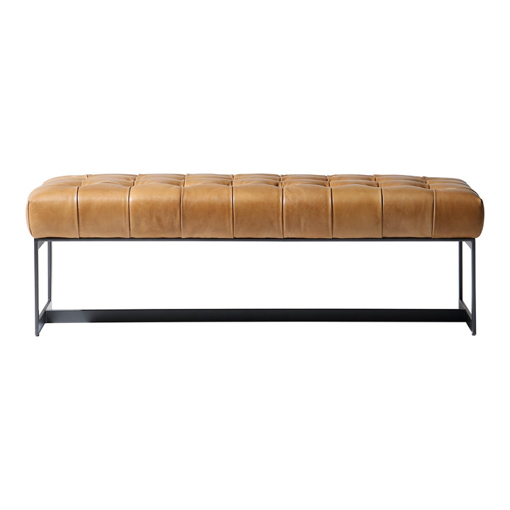 WYATT TAN LEATHER BEDROOM BENCH