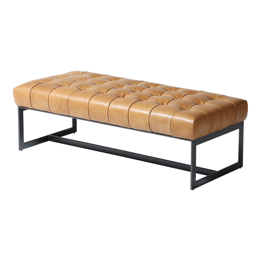 WYATT TAN LEATHER BEDROOM BENCH