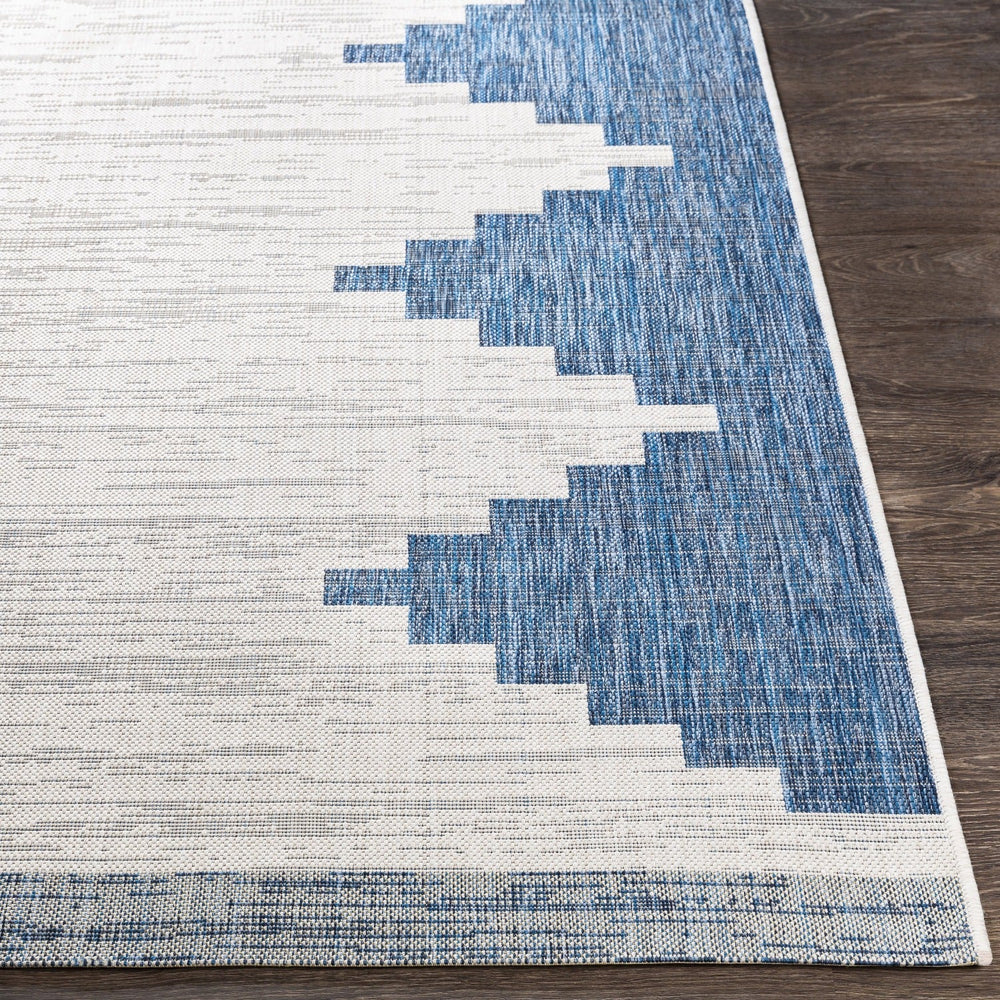 YASSA OUTDOOR RUG: BLUE + WHITE