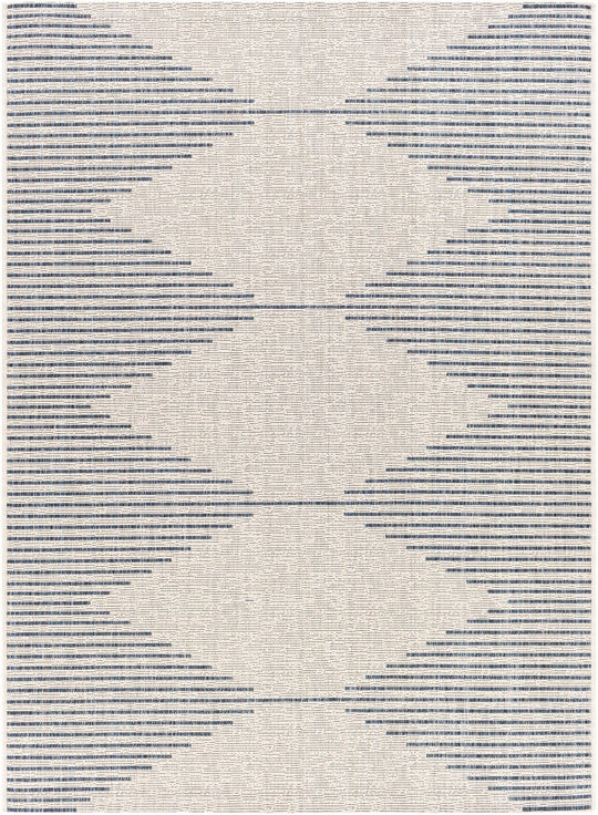 YOKI OUTDOOR RUG: BLUE + WHITE