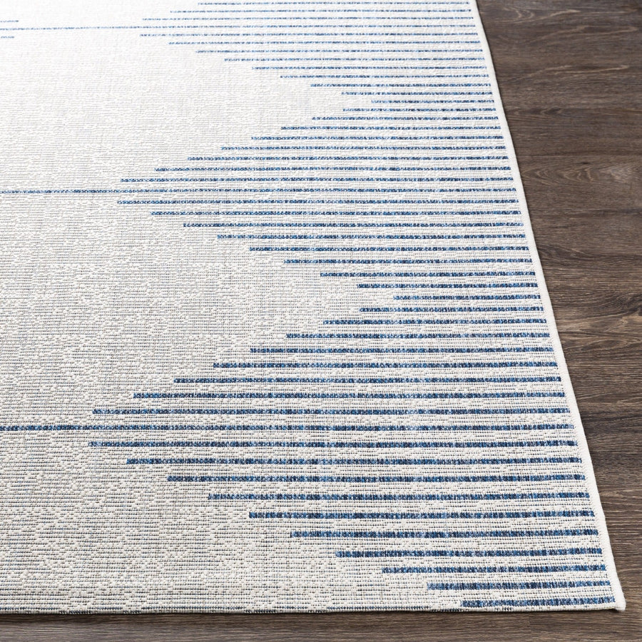 YOKI OUTDOOR RUG: BLUE + WHITE