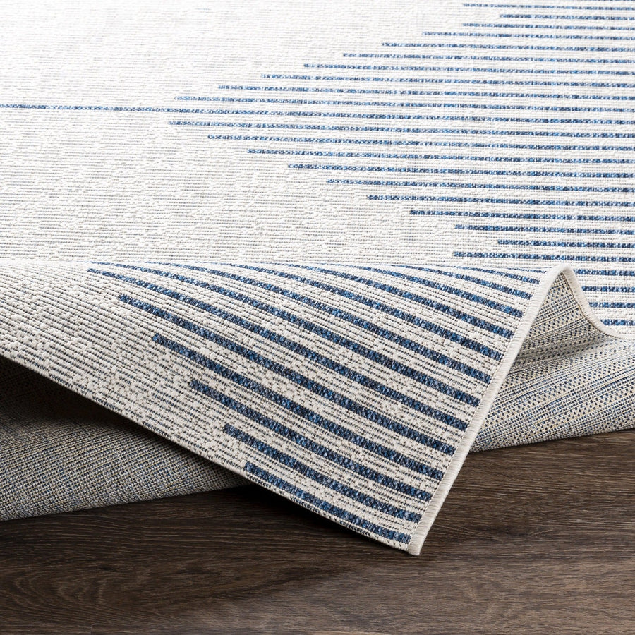 YOKI OUTDOOR RUG: BLUE + WHITE