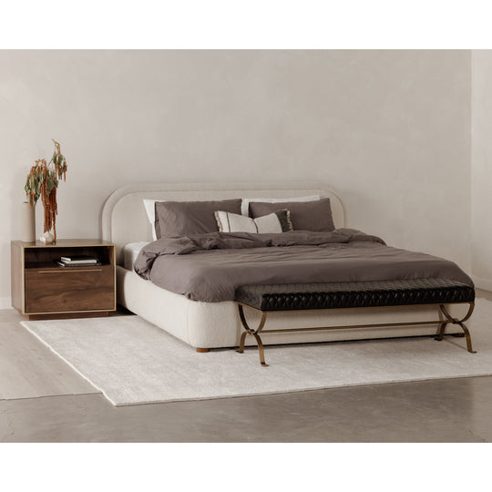 YOKO KNOLL NATURAL BOUCLÉ UPHOLSTERED BED