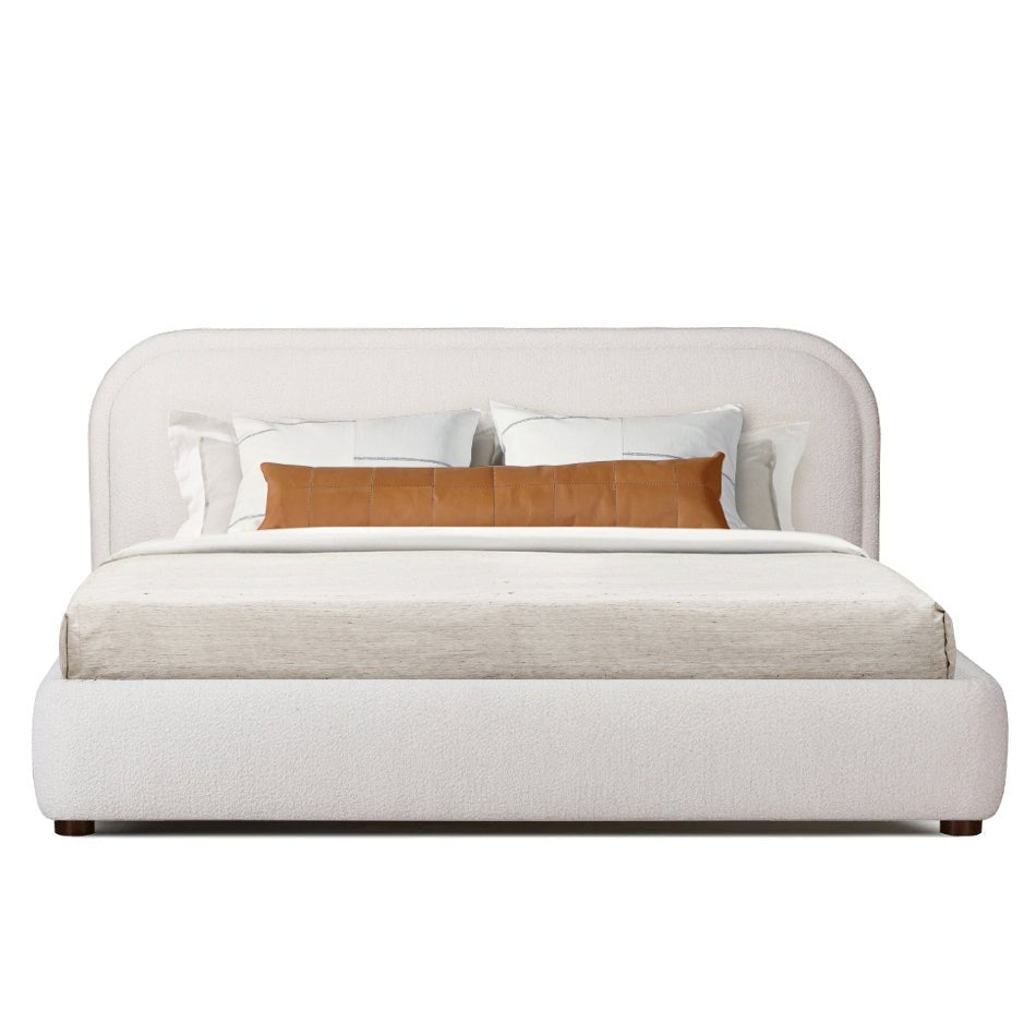 YOKO KNOLL NATURAL BOUCLÉ UPHOLSTERED BED