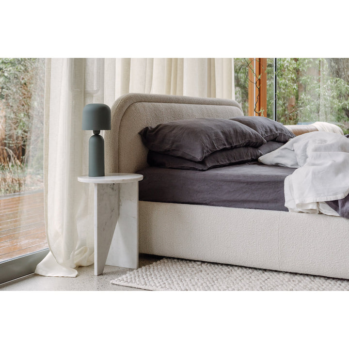 YOKO KNOLL NATURAL BOUCLÉ UPHOLSTERED BED