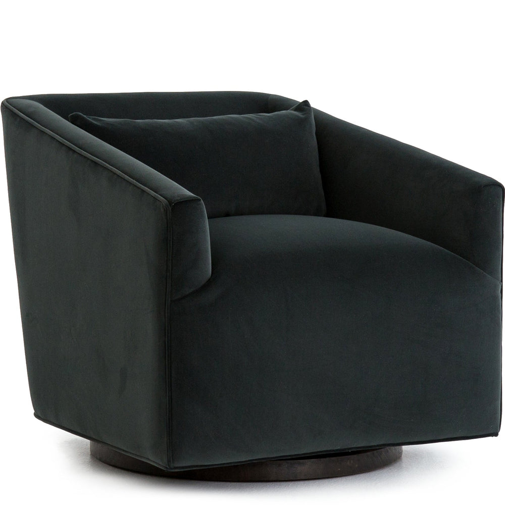 YORK SWIVEL CHAIR: MODERN VELVET SMOKE