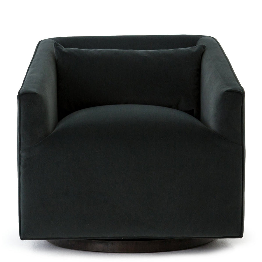 YORK SWIVEL CHAIR: MODERN VELVET SMOKE