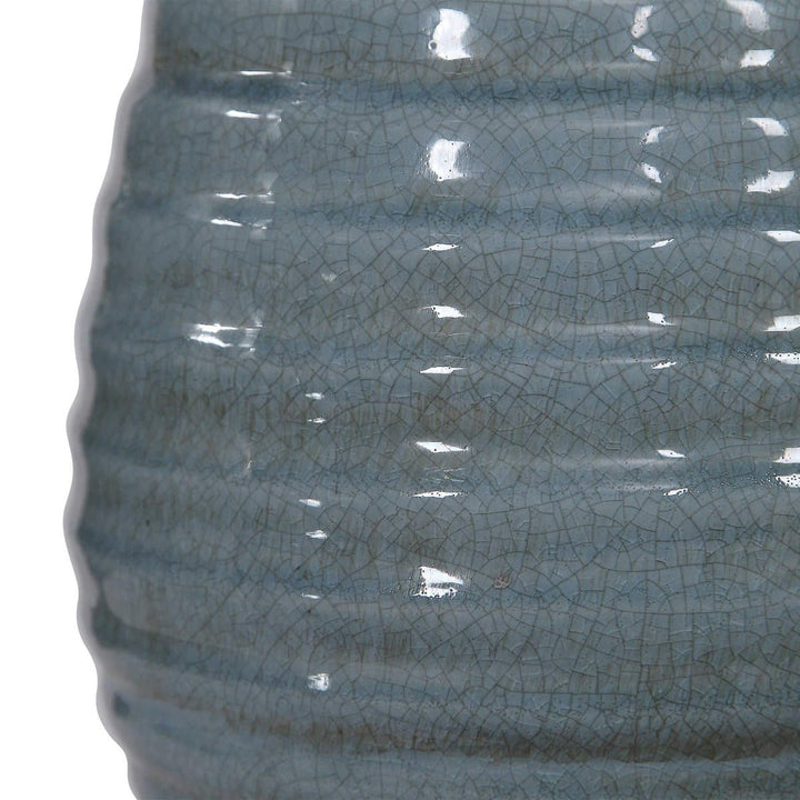 ZAILA LIGHT BLUE CRACKLE GLAZE CERAMIC LAMP