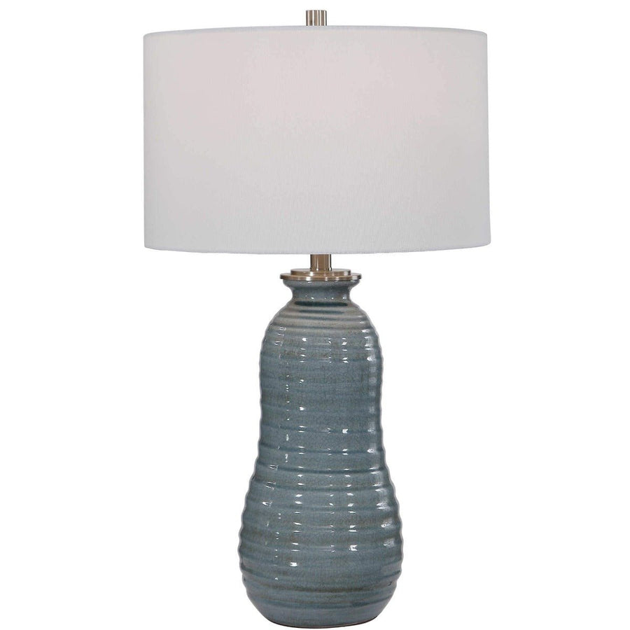 ZAILA LIGHT BLUE CRACKLE GLAZE CERAMIC LAMP