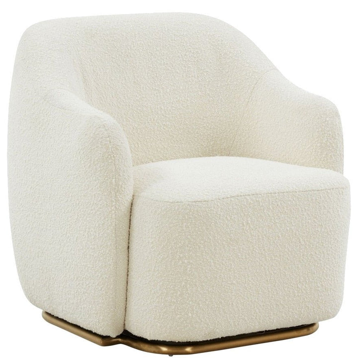 ZAZA IVORY BOUCLÉ SWIVEL CHAIR